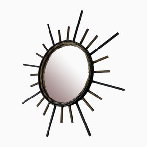 Vintage Metal Sunburst Mirror, 1970s