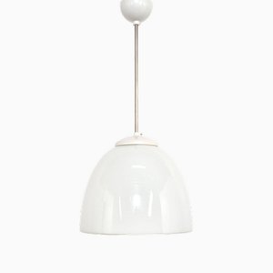 Lampada da soffitto in vetro bianco latte, anni '60