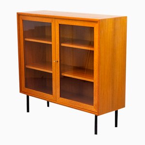 Mueble de teca con puertas de vidrio de Wk Möbel, años 70