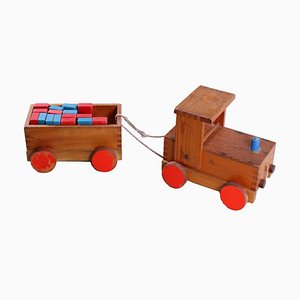 Tren moderno Art Déco grande de madera estilo Ado, años 50. Juego de 2