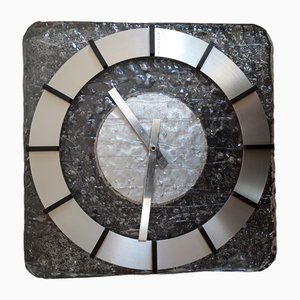 Reloj de pared alemán era espacial vintage con aspecto de cristal de hielo de Kienzle Design, años 70