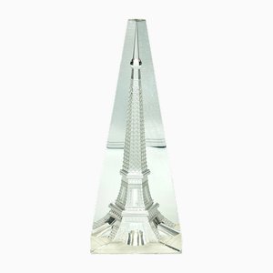 Lead Crystal Glass Obelisk with Eifell Tower from Desna, Czech Republic, 1980s