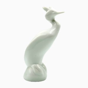 Porcelain Heron Figurine from Royal Dux, 1960s