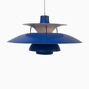 Lampada da soffitto PH5 vintage blu di Poul Henningsen per Louis Poulsen, Danimarca, anni '60