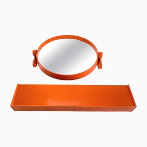 Vintage Wall Mirror with Shelf from Grosfillex, France, 1970s