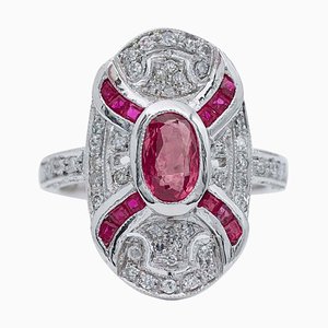 Rubies, Diamonds, Platinum Ring, 1970s
