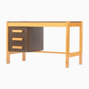 Desk in Beech and Brown Laminate attributed to André Sornay, 1950s
