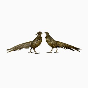 Pheasants in Gilded Bronze, 1900, Set of 2
