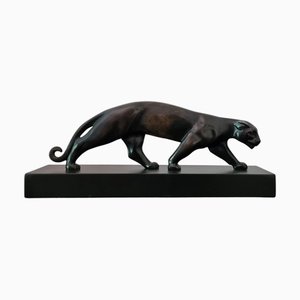 Luc, Art Deco Skulptur von Panther, 1920er, Bronze