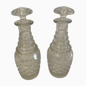 Small George III Cut Glass Decanters, 180s0, Set of 2