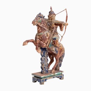 Cavaliere della Mongolia, metà del XX secolo, legno