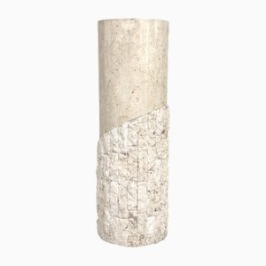 Hollywood Regency Style Stone Marquetry Column