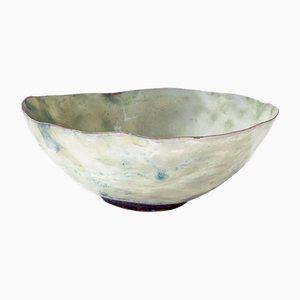 Decorative Bowl in Green Enamel Ceramic by Fausto Melotti, 1958