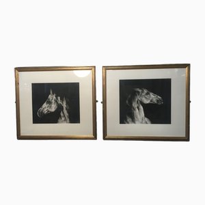 Simon Postgate, Storm, 2022, Charcoal Drawings on Paper, Framed, Set of 2