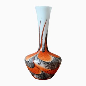 Vase en Verre Blanc Opaline par Carlo Moretti