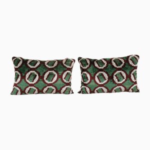 Silk Ikat Velvet Cushion Cover, 2010s, Set of 2