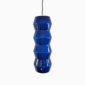 Lampada a sospensione in vetro di Murano blu, Svezia, anni '60