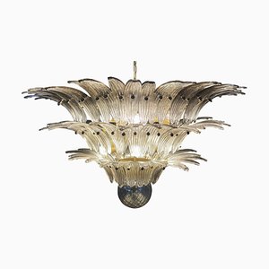 Lampada da soffitto Palmette con 104 bicchieri fumé, anni '80