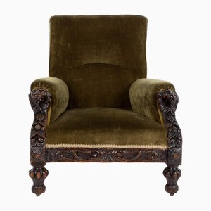 Victorian Brown Library Armchair