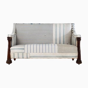 Arts and Crafts Blue Striped Sofa, 1890s