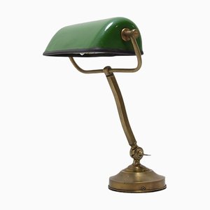 Verstellbare Art Deco Banker Lampe, 1930er