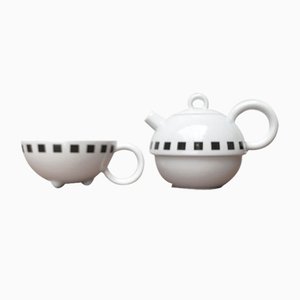 Deutsche Postmoderne Fantasia Series Teekanne oder Kaffeekanne mit Tasse von Matteo Thun für Arzberg, 1980er, 2er Set