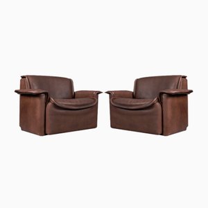 Brown Leather DS-12 Armchairs from de Sede, Switzerland, 1960s, Set of 2