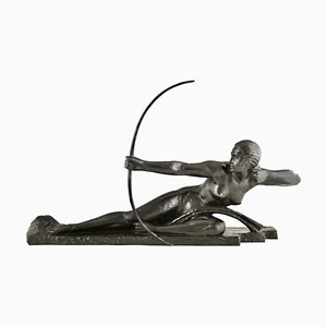 Marcel Bouraine pour Susse Frères, Nu Art Déco Penthesilia à l'Arc, 1925, Bronze