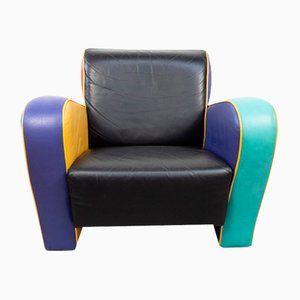 Postmoderner mehrfarbiger Vintage Sessel, 1980er
