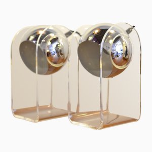 Chrome Ball Lamps, Italy, 1970s, Set of 2