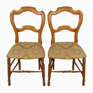 Louis Philippe Dining Chairs in Beech, Late 19th Century, Set of 2