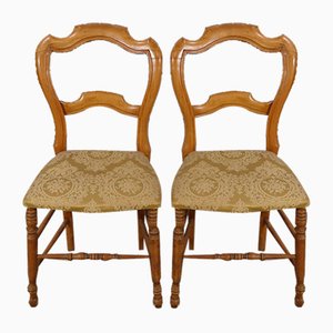 Set of Louis Philippe Dining Chairs in Beech, Late 19th Century