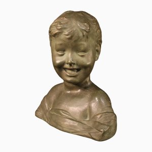 Busto de niño italiano de terracota, siglo XX