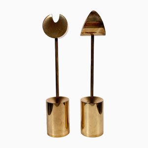 Aniara Candlesticks in Brass by Pierre Forssell for Skultuna, 1960s, Set of 2