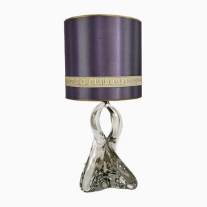 Tischlampe aus Kristallglas von Val Saint Lambert, 1950er