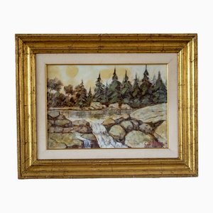 Castellani, Alpine Landscape, 1970s, Oil on Canvas, Framed