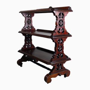19th Century Mahogany Serving Table with Shelves