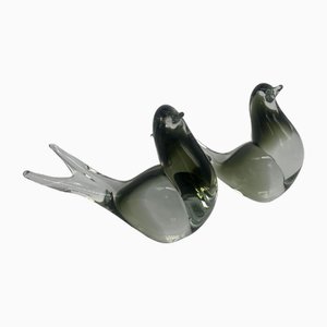 Pájaros de cristal de Murano. Juego de 2