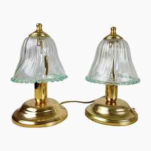 Murano Glass Bedside Lamps, Italy, 1980s, Set of 2