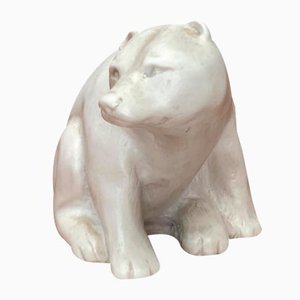Statuetta vintage dell'orso polare di Pearlite Marblecraft, Canada