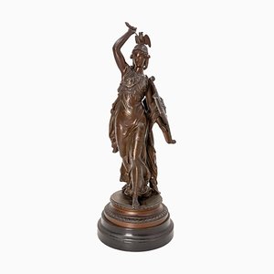 Französische Napoleon III Spelter Athena Statuette, 1890er