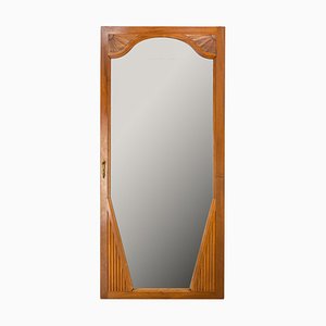 French Walnut Art Deco Door with Mirror, 1930s