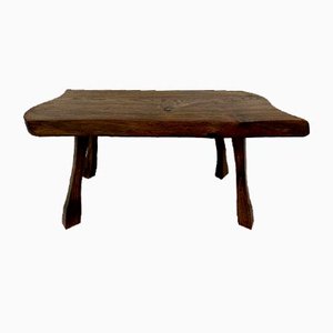Brutalist Wooden Side Table, 1970s