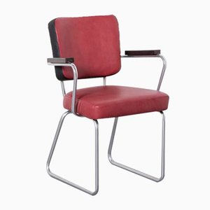 Model 352 Chair in Leather from Gispen, 1950s