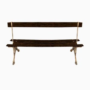 French Faux Bois Cast Iron Garden Bench, 1990s