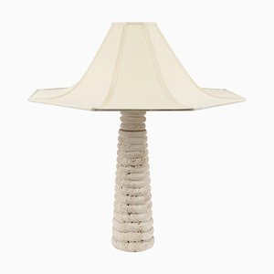 Mid-Century Italian Table Lamp in Travertine by Fratelli Mannelli, 1970s