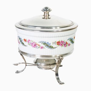 French Silver Porcelain Warmer from CESA