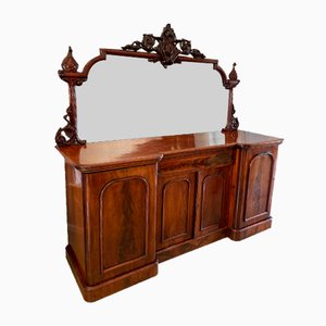 Victorian Figured Mahogany Mirror Back Sideboard, 1850s