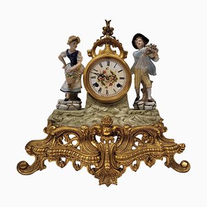 20th Century Porcelain Garrison Clock in the style of Capodimonte, Italy, 1890s