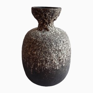 Vase Vintage en Céramique dans le style de Fat Lava en Beige-Marron, 1970s